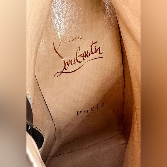 Christian Louboutin Calamijane 100 Mastic Leather Pointed Toe Ankle Booty EU38.5 - Picture 13 of 13